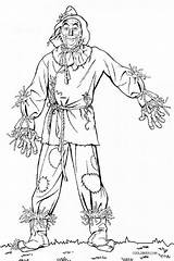 Wizard Scarecrow Vogelscheuche Cool2bkids Mago Zauberer Spaventapasseri Getcolorings Wizar Dorothy sketch template