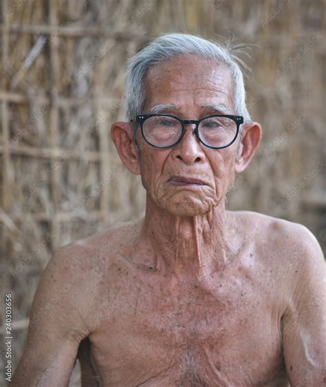 asia  man face elderly  man mature portrait   man    years  undressed