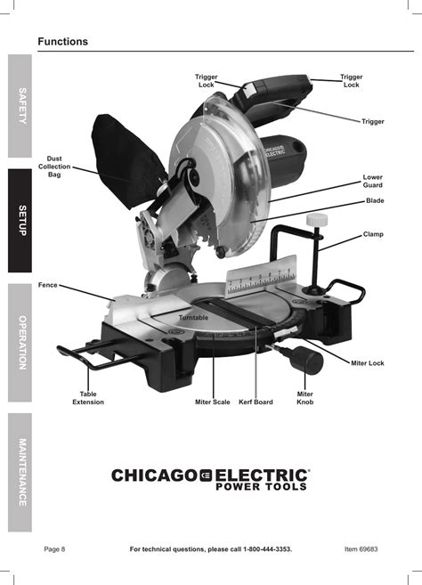 chicago electric  sliding compound miter  manual