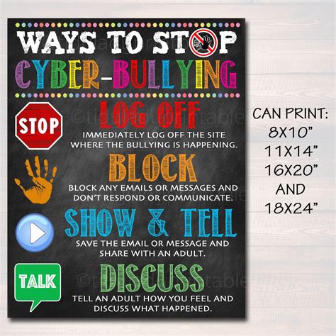 stop cyber bullying poster tidylady printables