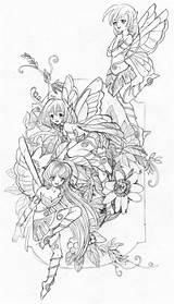 Fairies Drawings Cool Lecture Coloringareas Volwassenen sketch template