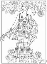 Coloring Pages Haven Creative Fashion Adult Dover Book Jazz Age Fashions Printable Adults Publications Colouring Books Sheets Doverpublications Vintage Flappers sketch template