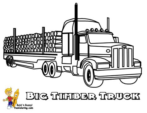 coloring truck big timber rig  yescoloring truck coloring pages