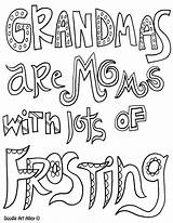 Grandma Coloring Pages Mothers Quotes Printable Grandpa Birthday Fathers Happy Quote Mother Color Cards Disney Doodle Print Kids Getcolorings Mom sketch template
