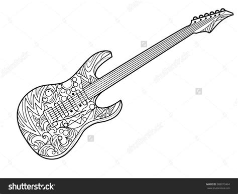 creative picture  guitar coloring page birijuscom guitar