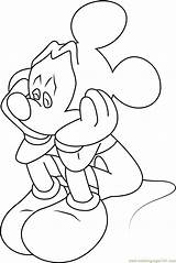 Mickey Sad Mouse Coloring Pages Drawing Cartoon Printable Coloringpages101 Characters Getcolorings Color Online Getdrawings sketch template