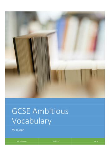 ambitious vocabulary list teaching resources