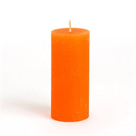 orange pillar candle unscented handpoured  weddings home