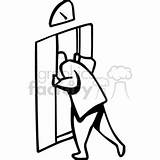 Elevator Clipart Clip Man Holding Doors Preview Gif sketch template