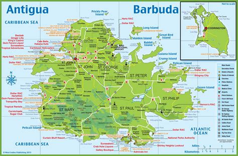 Large Detailed Tourist Map Of Antigua And Barbuda In 2019