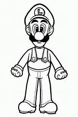 Coloring Pages Luigi Mario Popular sketch template