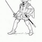 Coloring Guardsman Kingdom Crusade Knight Spear Combatant sketch template