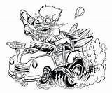 Coloring Pages Rod Rat Fink Hot Car Lowrider Drawings Adult Cartoon Colouring Color Sketch Kids Monster Truck Print Bear Pencil sketch template