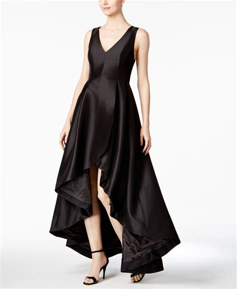 Calvin Klein High Low A Line Gown Macy S Black High Low Dresses
