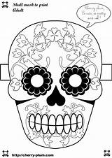 Los Muertos Dia Halloween Coloring Mask Dead Skull Manualidades Bricolage Catrina Día Pages Printable Masks Print Crafts Skulls 2480 Dessin sketch template
