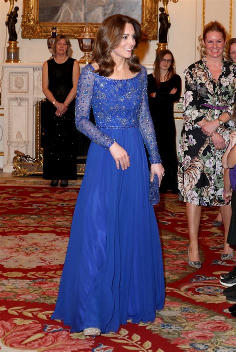 kate middleton changed   glam gala gown  reuniting  harry  meghan duchess