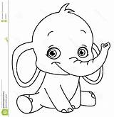 Coloring Pages Baby Elephant Getdrawings sketch template