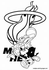 Miami Heat Coloring Pages Nba Disney Popular sketch template