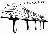 Coloring Train Pages Monorail sketch template