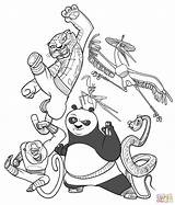 Coloring Panda Fu Kung Pages Tigress Popular sketch template