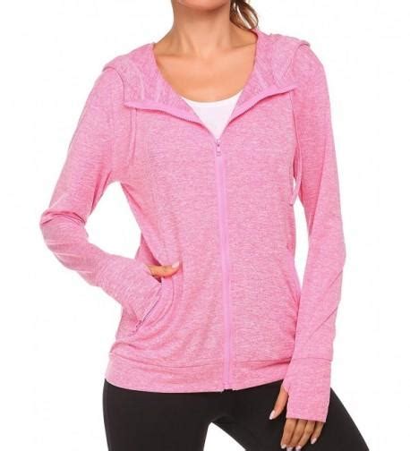 women s lightweight active performance fast dry full zip hoodie jacket with thumb holes m xxl