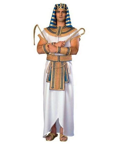 Deluxe Adult Mens Pharaoh Costume Egyptian King Tut Sphinx Khufu Tunic