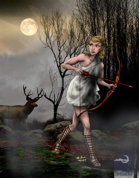 Artemis Goddess Of The Hunt By Thesorceressraven On