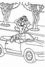 Barbie Car Coloring Pages Her Dog Sports Para Da Shows Little Auto sketch template