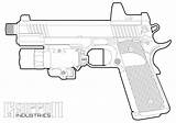 1911 Firearm Kitfox sketch template