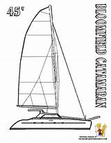 Coloring Pages Boat Boats Ships Catamaran sketch template