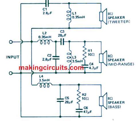 crossover circuit diagram wiring diagram  schematics