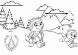 Patrol Paw Coloring Pages Snow Everest Color Printable Rescue Puppy Pup Kids Print sketch template