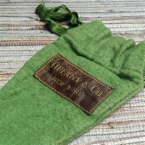 Vintage Tiffany And Co Small Green Drawstring Pouch For