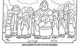 Disciples Jesus Coloring His Pages Getcolorings Color Beautiful sketch template