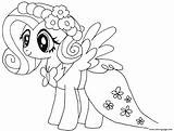 Pony Little Coloring Fluttershy Pages Cute Printable Color sketch template