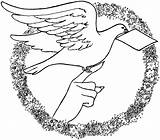 Dove Coloring Pages Peace Holds Letter Color Gif sketch template