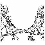 Godzilla Coloring Pages Breath Couple Fire sketch template