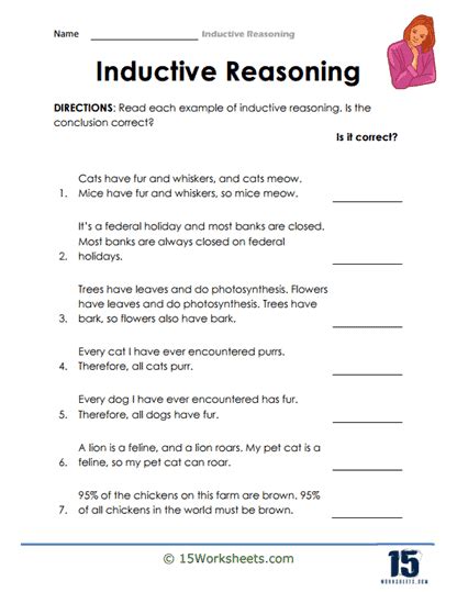 inductive reasoning worksheets  worksheetscom