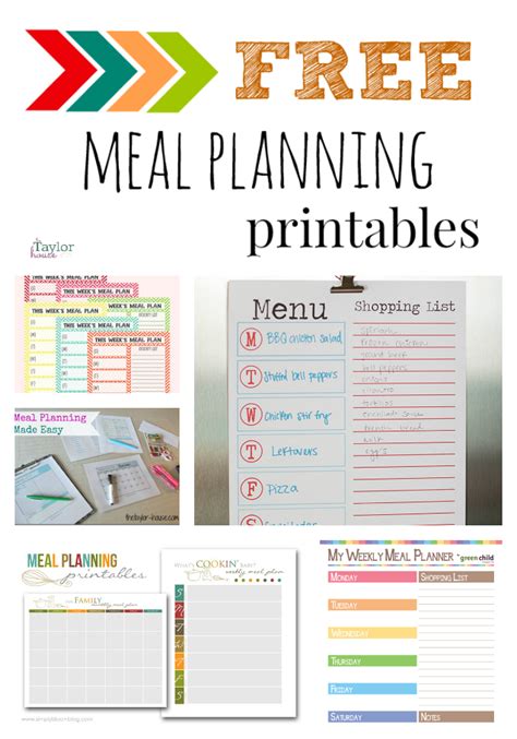 fabulous  meal plan printables  taylor house