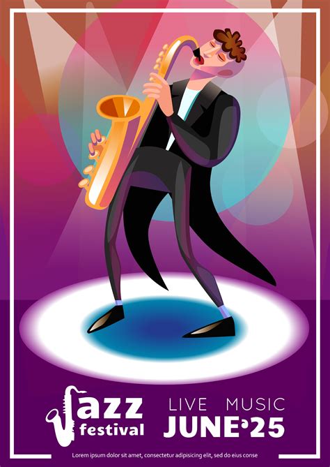 jazz festival cartoon poster  vector art  vecteezy