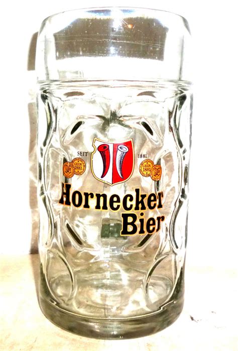 Hornecker Bier Masskrug German Beer Glass Germany