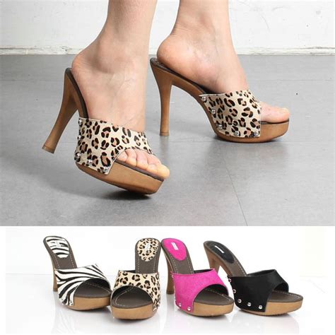 [hs 1497] sexy ladies platform high heels mule sandals in women shoes us 5~7 5 sexy heeled