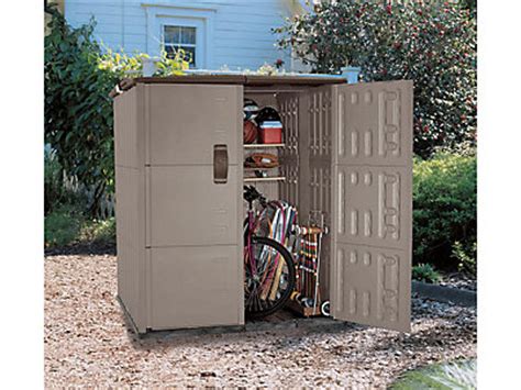 double deep modular vertical shed discontinued rubbermaid
