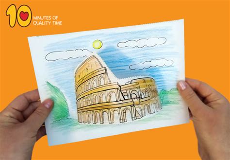 colosseum paper craft   flag coloring pages crafts colosseum