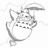 Totoro Coloriage Ghibli Dibujo Typique Volando Hayao Miyazaki Neighbor Merchandise Fans Archivioclerici Epingle sketch template