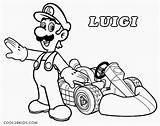 Luigi Coloring Pages Mario Kart Printable Cool2bkids Kids sketch template