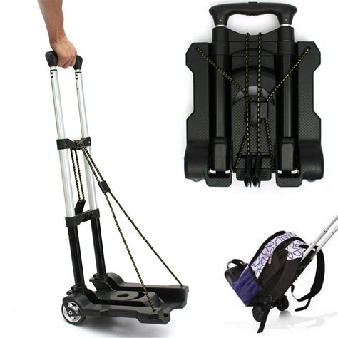 generic foldable travel luggage shopping cart trolley folding portable aluminium kg black