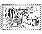 Coloring Pennsylvania Pages State Stamp States Usa Printables Penn Pa William Flag Printable Kids Sheets Football Print Adult Flower Stanley sketch template