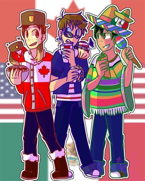 North America Personified And Their Countryballs Art By