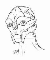 Lineart Turian Female Deviantart sketch template